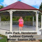 Tessa with mic in Falls Park Rotunda